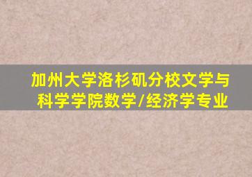 加州大学洛杉矶分校文学与科学学院数学/经济学专业