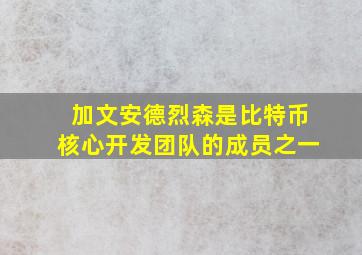 加文安德烈森是比特币核心开发团队的成员之一