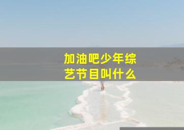 加油吧少年综艺节目叫什么