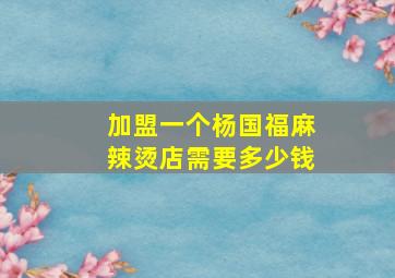 加盟一个杨国福麻辣烫店需要多少钱