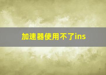 加速器使用不了ins