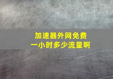 加速器外网免费一小时多少流量啊