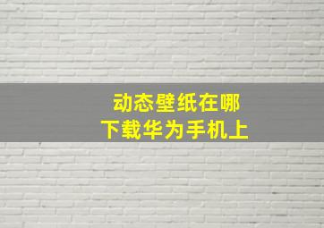 动态壁纸在哪下载华为手机上