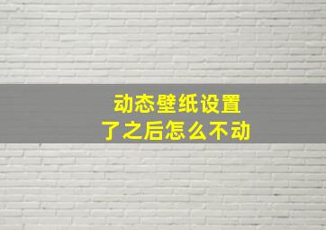 动态壁纸设置了之后怎么不动