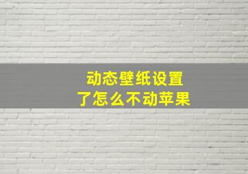 动态壁纸设置了怎么不动苹果