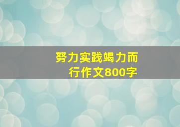 努力实践竭力而行作文800字