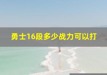 勇士16段多少战力可以打