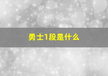 勇士1段是什么