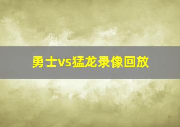 勇士vs猛龙录像回放