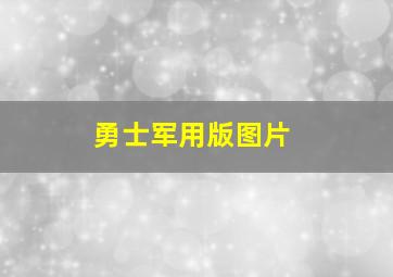 勇士军用版图片