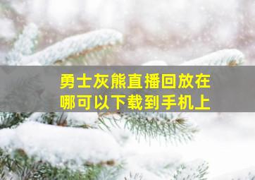 勇士灰熊直播回放在哪可以下载到手机上