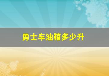 勇士车油箱多少升