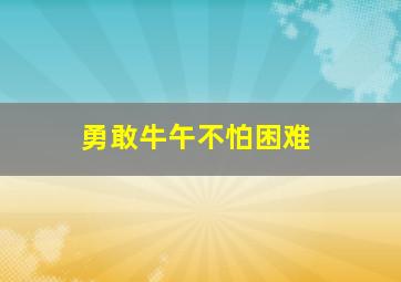 勇敢牛午不怕困难