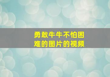 勇敢牛牛不怕困难的图片的视频