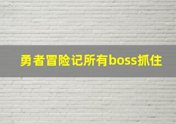 勇者冒险记所有boss抓住