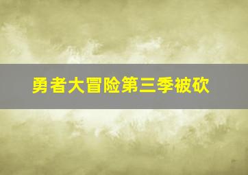 勇者大冒险第三季被砍