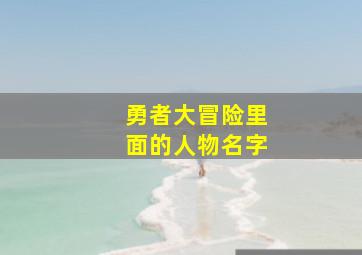 勇者大冒险里面的人物名字