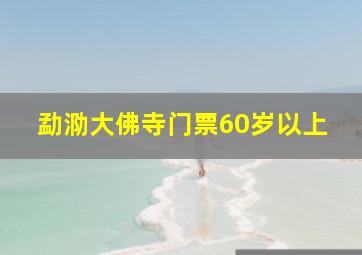 勐泐大佛寺门票60岁以上