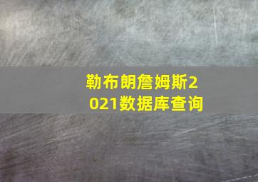 勒布朗詹姆斯2021数据库查询