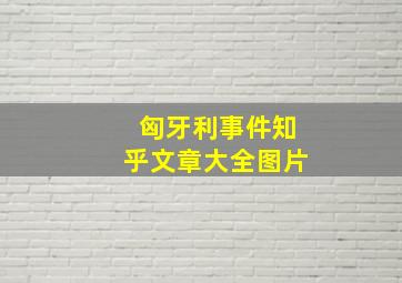 匈牙利事件知乎文章大全图片