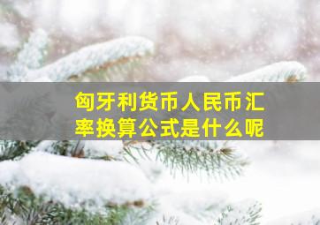 匈牙利货币人民币汇率换算公式是什么呢