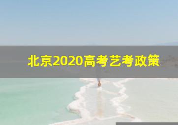 北京2020高考艺考政策