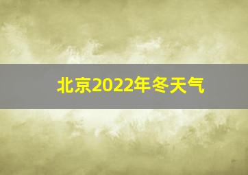 北京2022年冬天气