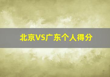 北京VS广东个人得分