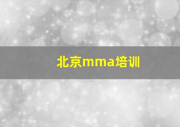 北京mma培训