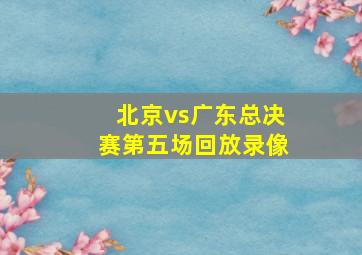 北京vs广东总决赛第五场回放录像