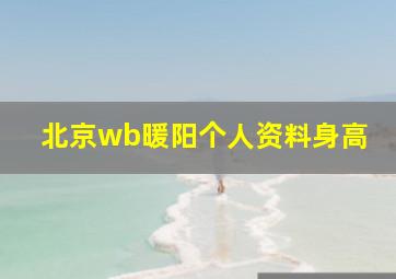 北京wb暖阳个人资料身高