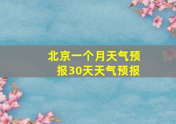 北京一个月天气预报30天天气预报