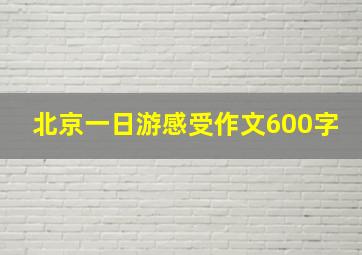 北京一日游感受作文600字