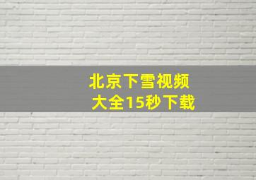 北京下雪视频大全15秒下载