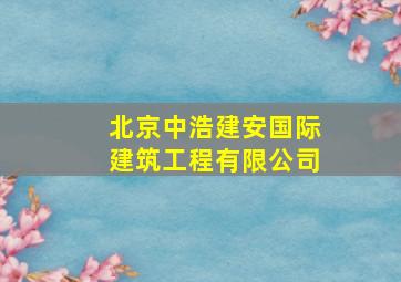 北京中浩建安国际建筑工程有限公司