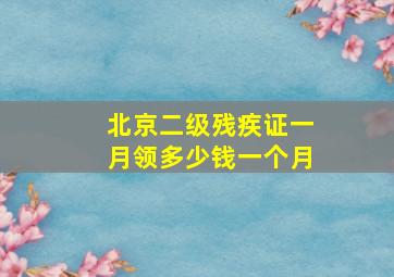 北京二级残疾证一月领多少钱一个月