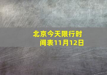 北京今天限行时间表11月12日