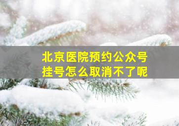 北京医院预约公众号挂号怎么取消不了呢