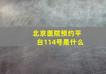 北京医院预约平台114号是什么