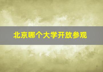 北京哪个大学开放参观