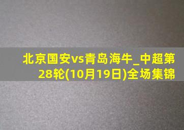 北京国安vs青岛海牛_中超第28轮(10月19日)全场集锦