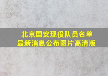 北京国安现役队员名单最新消息公布图片高清版