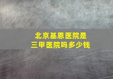 北京基恩医院是三甲医院吗多少钱