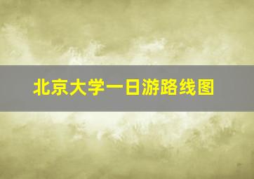 北京大学一日游路线图