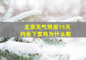 北京天气预报15天内会下雪吗为什么呢