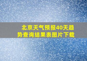 北京天气预报40天趋势查询结果表图片下载