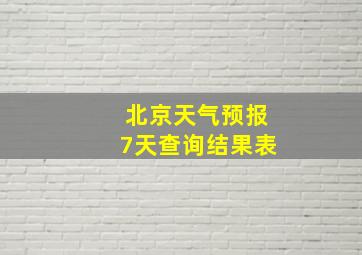 北京天气预报7天查询结果表