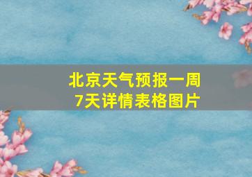 北京天气预报一周7天详情表格图片