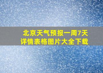 北京天气预报一周7天详情表格图片大全下载