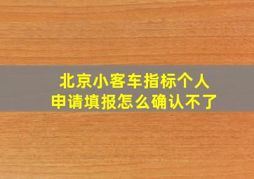 北京小客车指标个人申请填报怎么确认不了